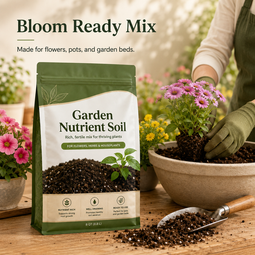 Garden Nutrient Soil for Flowers, Herbs & Houseplants