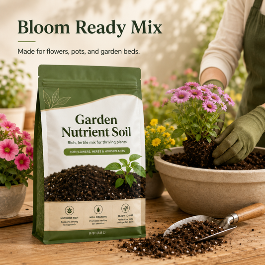 Garden Nutrient Soil for Flowers, Herbs & Houseplants