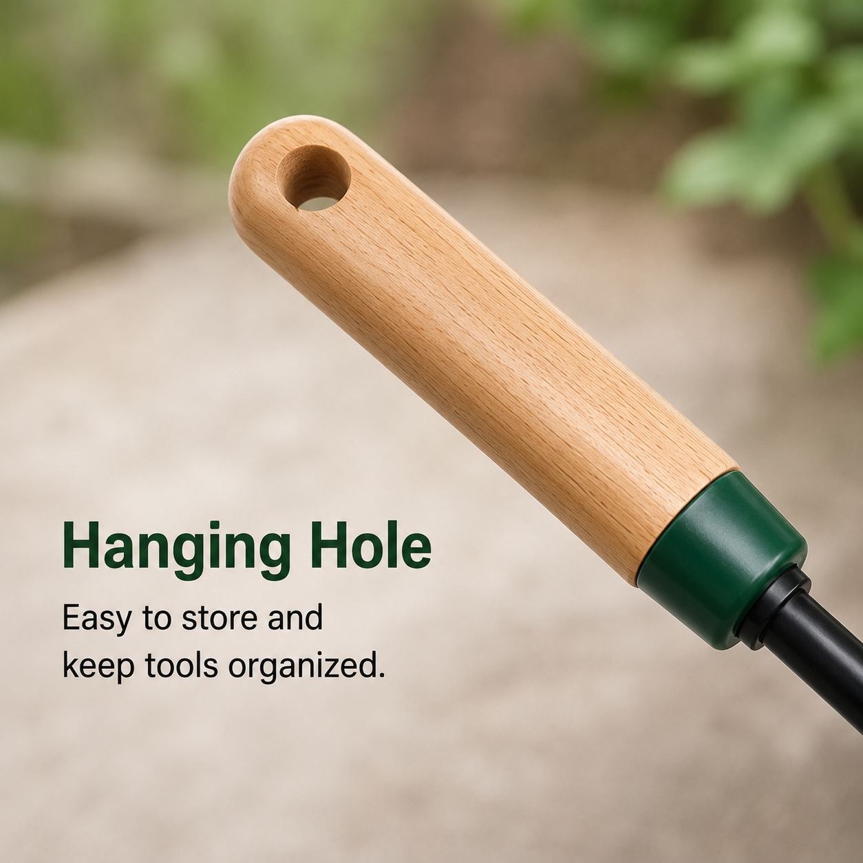 5-Tine Garden Hand Rake with Wooden Handle