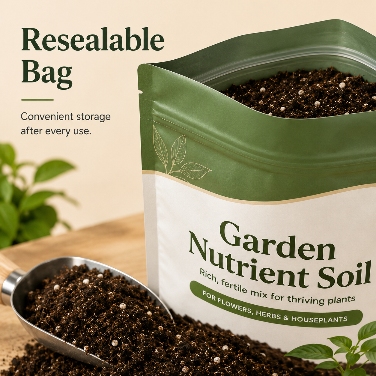 Garden Nutrient Soil for Flowers, Herbs & Houseplants