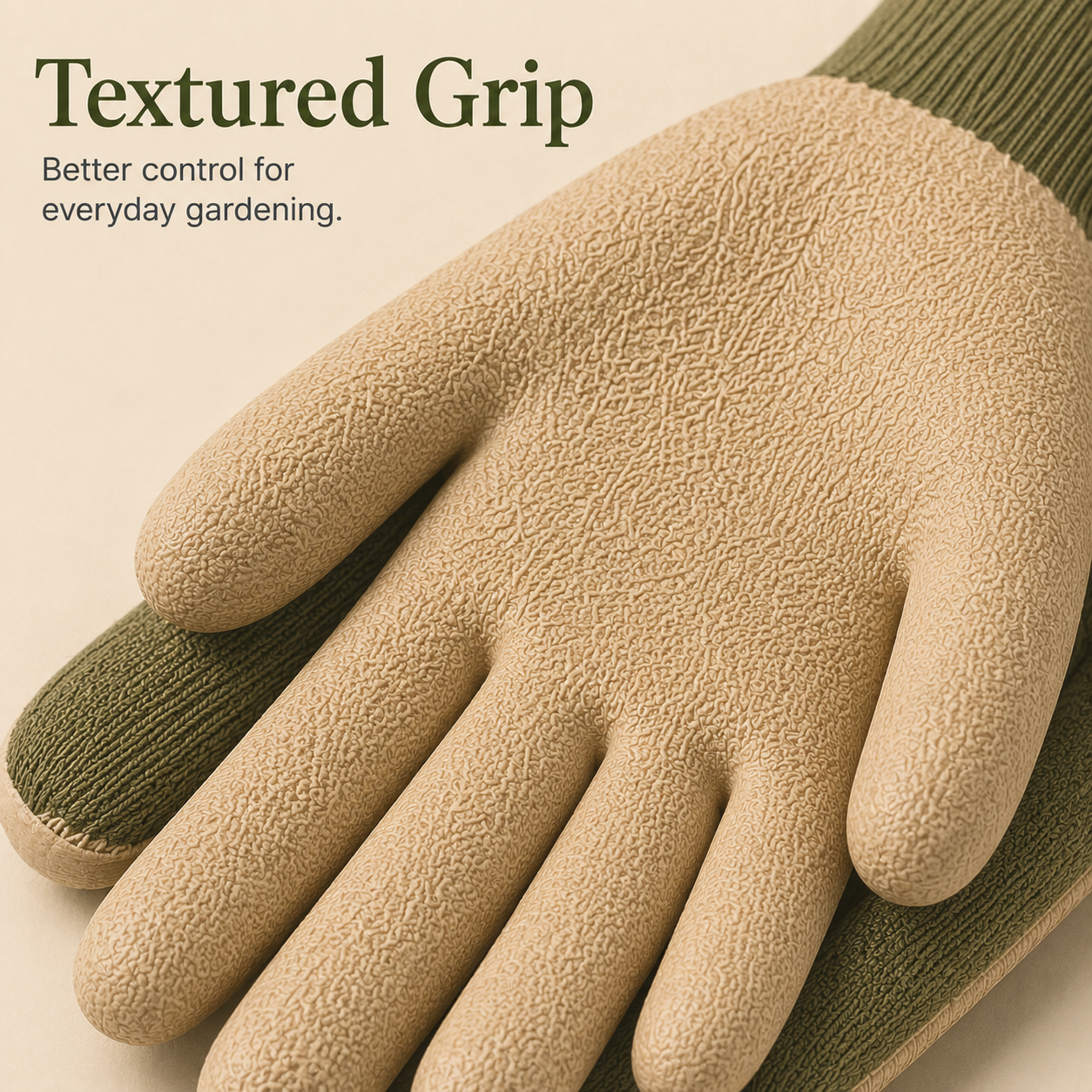Protective Garden Gloves with Textured Grip & Snug Knit Cuffs