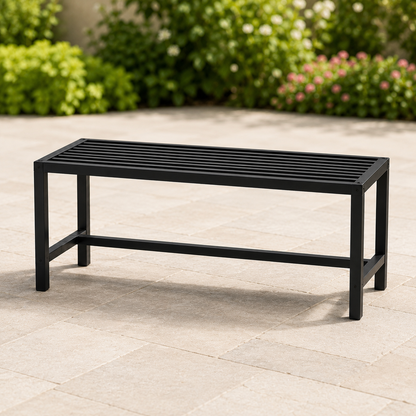 Single Tier Metal Plant Stand – 60cm Outdoor Garden Flower Rack with Slatted Top Shelf for Pots, Planters and Patio Plant Display