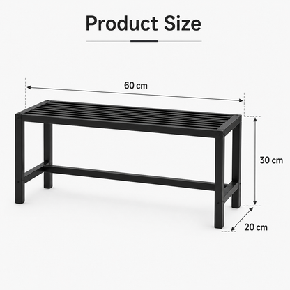 Single Tier Metal Plant Stand – 60cm Outdoor Garden Flower Rack with Slatted Top Shelf for Pots, Planters and Patio Plant Display